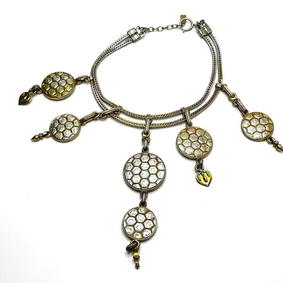 1990s Yves Saint Laurent Tortoiseshell Statement Bib Necklace & Bracelet Set - Picture 6 of 16